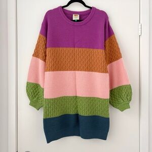 NWOT Farm Rio Colour Block Sweater Dress S